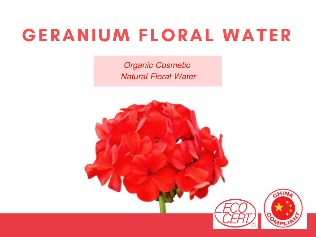 Geranium Floral Water น้ำดอกเจอราเนี่ยมออแกนิค ช่วยเพิ่มความชุ่มชื้น ควบคุมความมัน และลดการเกิดสิว  